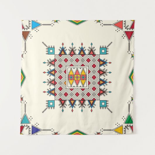 Decorative geometric repeating pattern wandkleed (Voorkant (horizontaal))