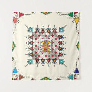 Decorative geometric repeating pattern wandkleed