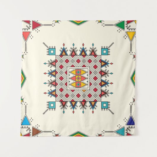 Decorative geometric repeating pattern wandkleed (Voorkant)