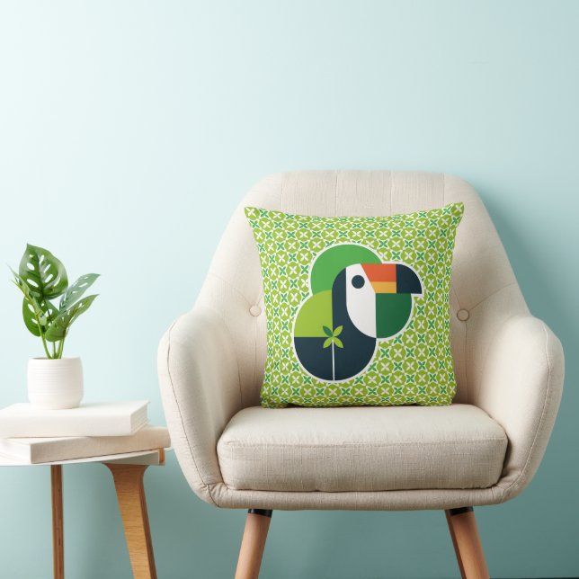 Decorative Geometric Toucan for Bird Lovers Kussen (Stoel)