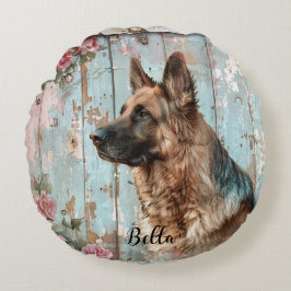 Decorative German Shepherd Throw Pillow Rond Kussen