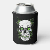 Decorative Grinning Scull with Leaf Outlines Blikjeskoeler (Blikje Achterkant)