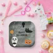 Decorative Halloween Paper Plates  Papieren Bordje (Feest)