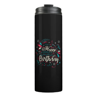 decorative happy birthday thermosbeker