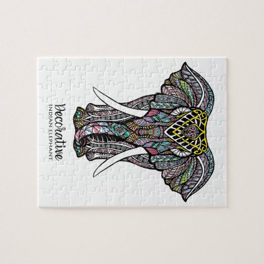 Decorative Indian Elephant Legpuzzel (Horizontaal)