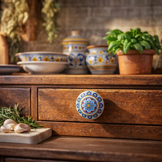 Decorative Italian Antico Deruta Elegance Keramische Knop