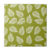 Decorative Lime Green Leaves Pattern Tegeltje (Voorkant)