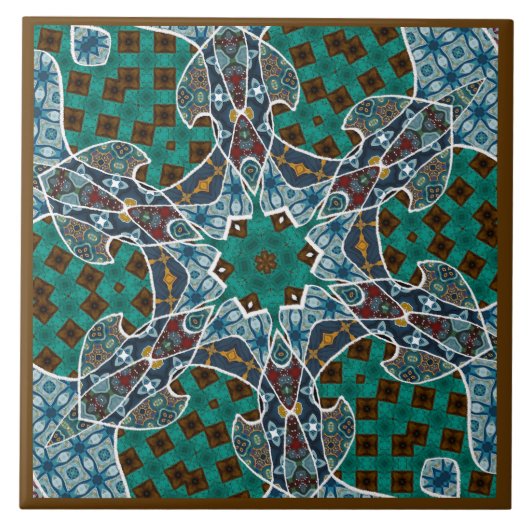 Decorative Mandala Ceramic Tile Tegeltje (Voorkant)