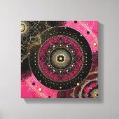 Decorative Mandala Pink and Black  Canvas Afdruk (Voorkant)