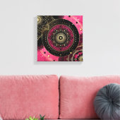 Decorative Mandala Pink and Black  Canvas Afdruk (Insitu (Woonkamer))