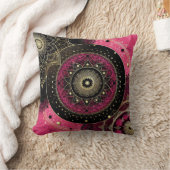Decorative Mandala Pink and Black Throw Cushion Kussen (Deken)