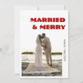 Decorative Married and Merry Modern Rich RedText Feestdagenkaart (Voorkant)
