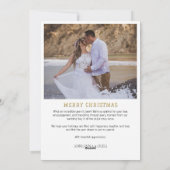 Decorative Married and Merry Modern Soft Gold Text Feestdagenkaart (Achterkant)