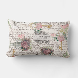 Decorative modern Frenchy newspaper style Floral Kussen