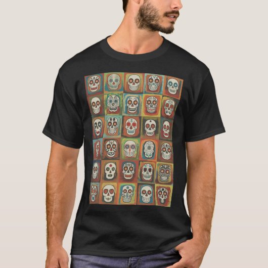 Decorative paint Skull Collection Mexican Folk T-shirt (Voorkant)