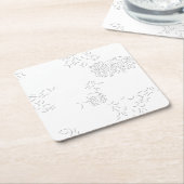 Decorative, Pale Grey Paper Coaster Kartonnen Onderzetters (Schuin)