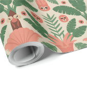 Decorative paper with a pattern of stylized green cadeaupapier (Rol Hoek)