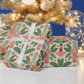 Decorative paper with a pattern of stylized green cadeaupapier
