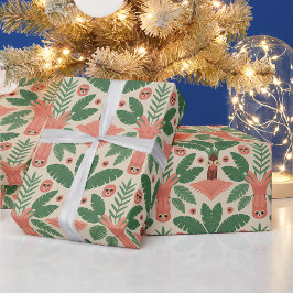 Decorative paper with a pattern of stylized green cadeaupapier