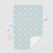 Decorative pastel blue geometric patterned  golfhanddoek (Insitu)