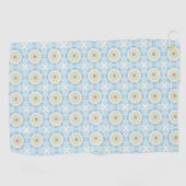 Decorative pastel blue geometric patterned  golfhanddoek (Horizontaal)