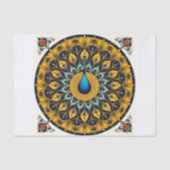 Decorative peacock bird on white tissuepapier (Voorkant)