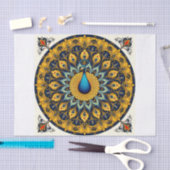 Decorative peacock bird on white tissuepapier (Craft)