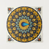 Decorative peacock bird on white wandkleed (Voorkant (horizontaal))