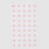 Decorative pink geometric mandala patterned  golfhanddoek (Voorkant)