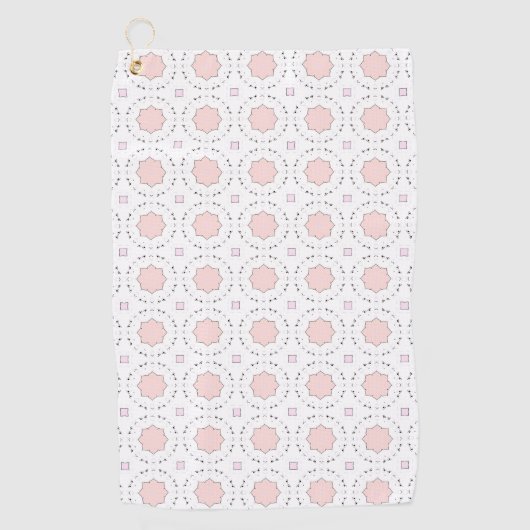 Decorative pink geometric mandala patterned  golfhanddoek (Voorkant)