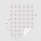 Decorative pink star geometric patterned  golfhanddoek (Insitu)
