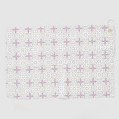Decorative pink star geometric patterned  golfhanddoek (Horizontaal)