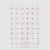 Decorative pink star geometric patterned  golfhanddoek (Voorkant)