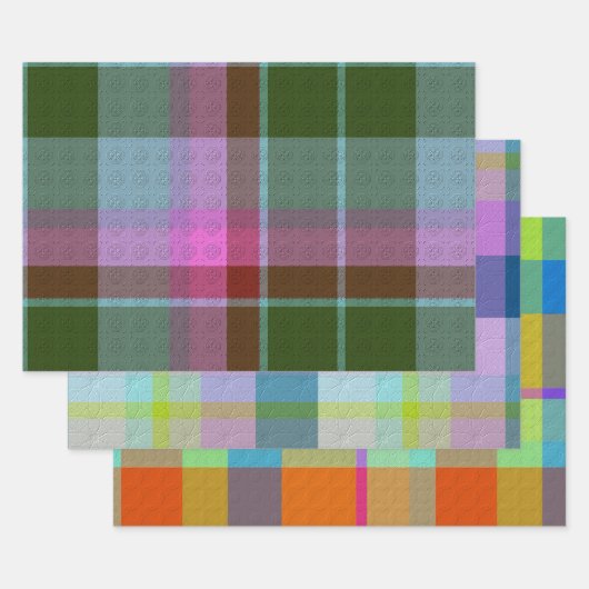 Decorative Plaid Inpakpapier Vel (Set)