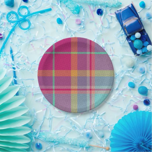 Decorative Plaid Papieren Bordje (Feest)
