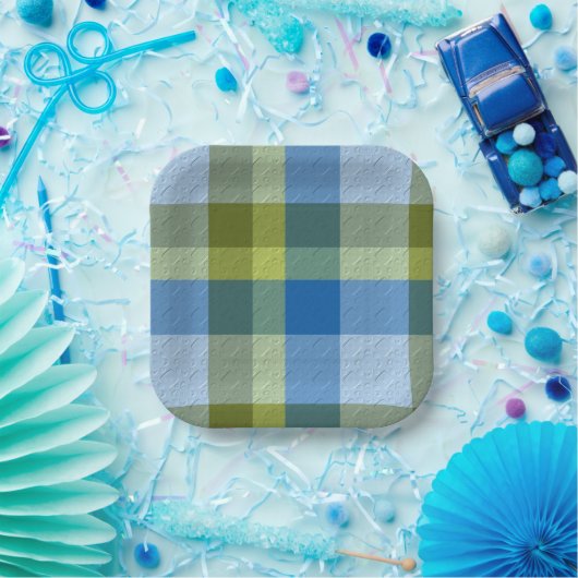  Decorative Plaid Papieren Bordje (Feest)