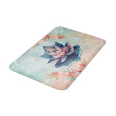 Decorative Purity – Pink & Green Lotus Artwork Badmat (Gekanteld)