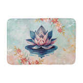 Decorative Purity – Pink & Green Lotus Artwork Badmat (Voorkant)