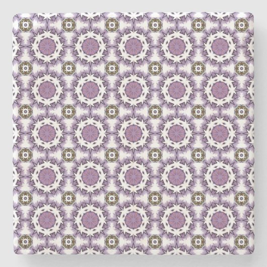 decorative purple geometric pattern  stenen onderzetter (Voorkant)