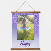 Decorative Purple Glitter 2 Photos 20th Birthday Hangend Wandkleed (Voorkant)
