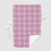 Decorative purple patterned  golfhanddoek (Insitu)
