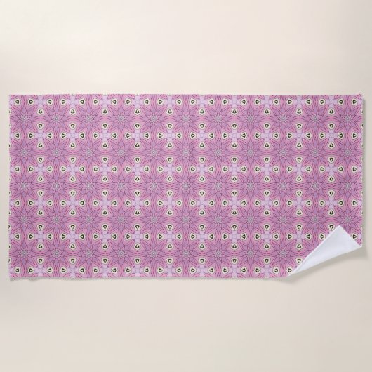 Decorative purple patterned  strandlaken (Voorkant)