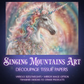 Decorative Rainbow Unicorn Art Craft Decoupage  Tissuepapier