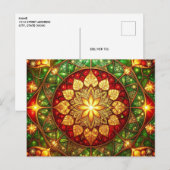 Decorative Red Green Christmas Holiday Postcard Briefkaart (Voorkant / Achterkant)