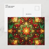 Decorative Red Green Christmas Holiday Postcard Briefkaart (Voorkant / Achterkant)