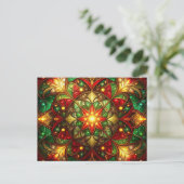 Decorative Red Green Christmas Holiday Postcard Briefkaart (Staand voorkant)