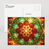 Decorative Red Green Christmas Holiday Postcard Briefkaart (Voorkant / Achterkant)