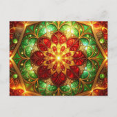 Decorative Red Green Christmas Holiday Postcard Briefkaart (Voorkant)