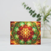 Decorative Red Green Christmas Holiday Postcard Briefkaart (Staand voorkant)