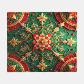Decorative Red Green Fleece Blanket (Voorkant (Horizontaal))